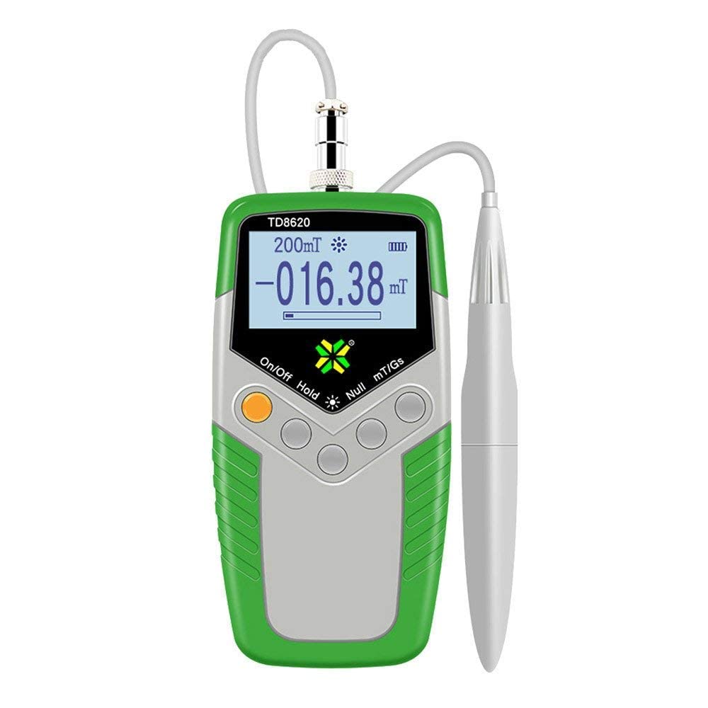VTSYIQI Axial Probe Tesla Meter High Precision Gaussmeter Fluxmeter Surface Magnetic Field Tester with Axial Probe 0-2400mT