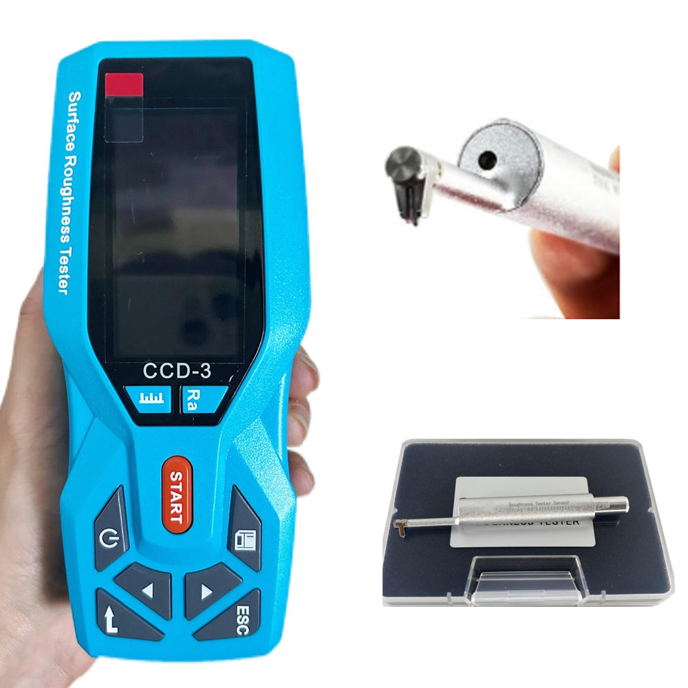 VTSYIQI Digital Surface Roughness Gauge Surface Roughness Tester with Curved Surface Sensor 20 Parameters Ra 0.005-16.000um Rz 0.02-160.00um 100 Data Storage for Measure The Large Radius Smooth Spherical Surface and Other Surface
